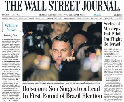 Onda conservadora vence no 1º turno e imprensa mundial alerta: Lula tem batalha dura pela frente