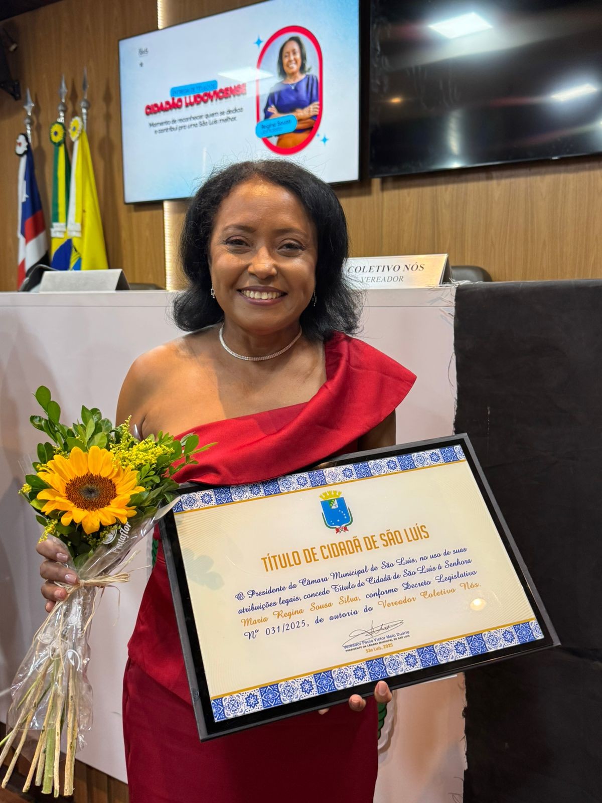 Regina Souza recebe título de cidadã ludovicense por jornalismo comprometido com o povo